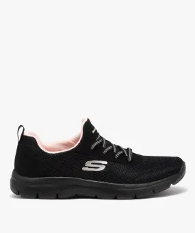 baskets femme unies en mesh et a lacets elastiques - skechers noir baskets skechers