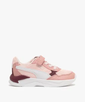 baskets fille running en mesh a scratch avec semelle epaisse rose baskets