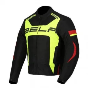 Bela Clutch Man Blouson Moto Noir/Jaune Fluor