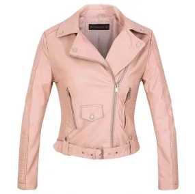 Blouson Aviateur Femme Simili Cuir Rose - Mon Aviateur