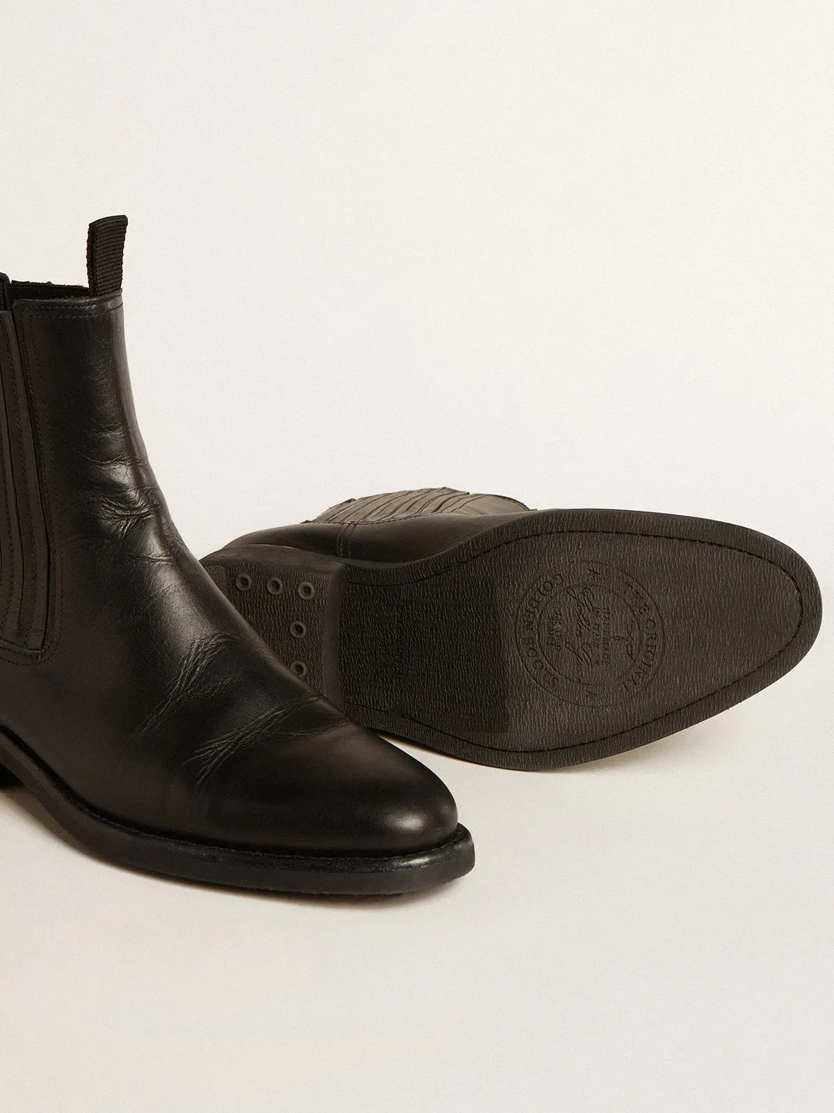 Bottines Chelsea pour homme en cuir noir | Golden Goose