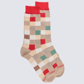 Chaussettes Doré Doré, chaussettes à motif échiquier homme multicolore | Igert Chausseur & Maroquinier
