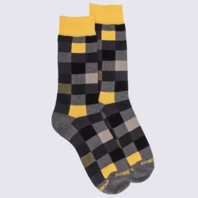 Chaussettes Doré Doré, chaussettes à motif échiquier homme oxford/moutarde| Igert Chausseur & Maroquinier