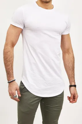 Mentex - T-shirt manches courtes oversize col rond blanc coton homme | ILANNFIVE