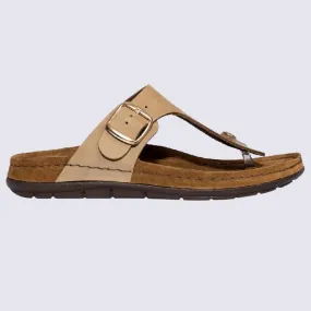 Mules Rohde, mules entre-doigts tendances femme en cuir beige nature | Igert Chaussures&Maroquinerie