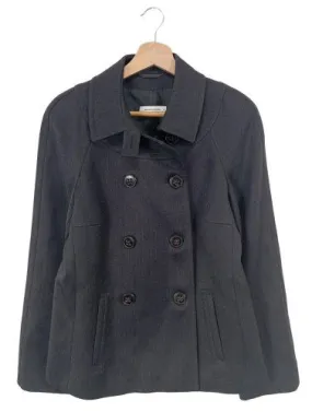 René Lezard Manteau court noir moucheté style décontracté