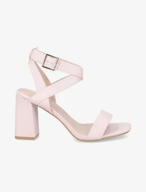 Sandales à talons en simili et brides croisées